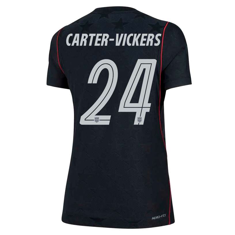 Nike Women’s Carter-Vickers United States Match Authentic Away Jersey 2026 (Dark Obsidian/Pure Platinum)