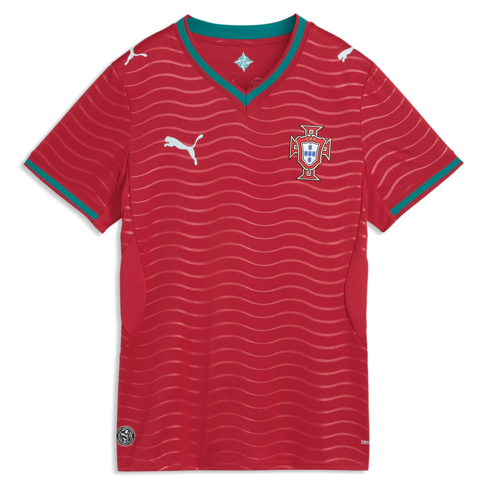 Puma Women’s Portugal 2026 Home Jersey (Club Red/Green Lagoon)
