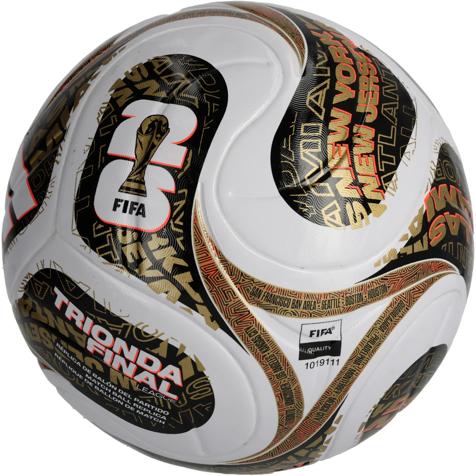 adidas FIFA World Cup 26 Trionda Finals League Top Ball (White/Black/Gold)