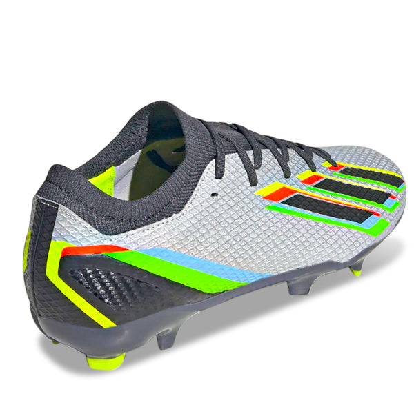 Botas de fútbol adidas X Speedportal.3 FG (plata metalizada/negro núcleo/amarillo solar)