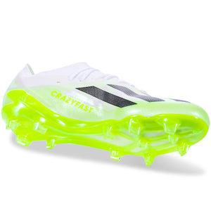 adidas X Crazyfast.1 Firm Ground Soccer Cleats (White/Lucid Lemon)