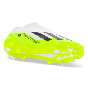 adidas Jr. X Crazyfast.3 LL Firm Ground Soccer Cleats (White/Lucid Lemon)