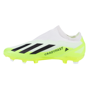 adidas Jr. X Crazyfast.3 LL FG Soccer Cleats (White/Lucid Lemon)