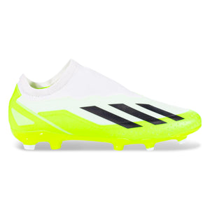 adidas Jr. X Crazyfast.3 LL Firm Ground Soccer Cleats (White/Lucid Lemon)