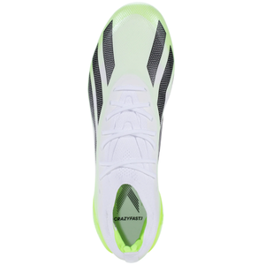 adidas X Crazyfast.1 FG Soccer Cleats (White/Lucid Lemon)