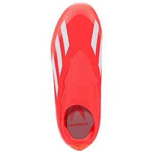 adidas Jr. X Crazyfast League LL FG Soccer Cleats (Solar Red/White/Solar Yellow)
