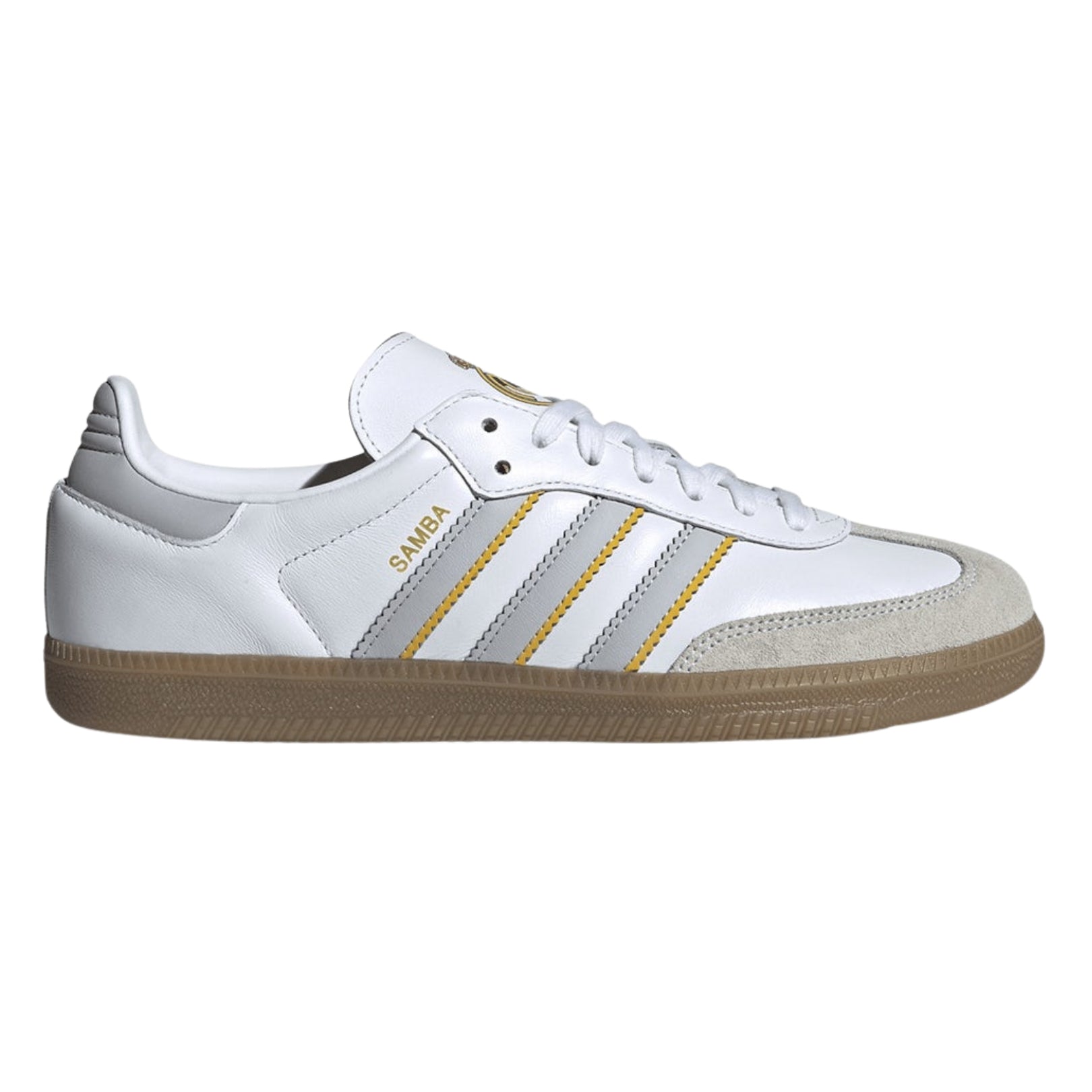 adidas Real Madrid Samba Indoor Soccer Shoes (White/Grey/Gum)