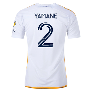 adidas LA Galaxy Miki Yamane Home Jersey w/ MLS + Apple TV Patches 24/25 (White/Yellow/Navy)