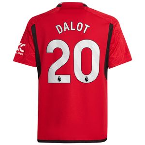 adidas Youth Manchester United Diogo Dalot Home Jersey 23/24 (Team College Red)
