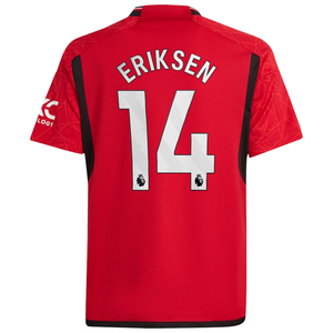 adidas Youth Manchester United Christian Eriksen Home Jersey 23/24 (Team College Red)