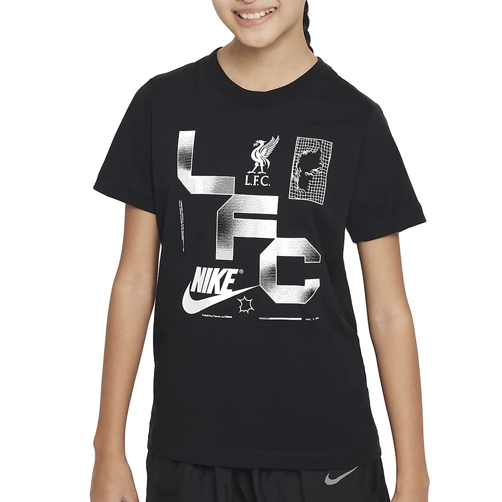 Nike Liverpool FC プラクティス Tシャツ NIKE Nike Youth Liverpool Futura T-Shirt (Black) - Soccer Wearhouse