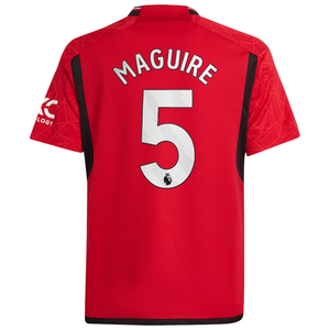 adidas Youth Manchester United Harry Maguire Home Jersey 23/24 (Team College Red)