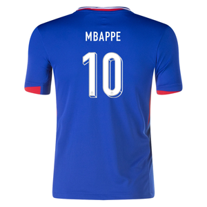 Nike Youth France Kylian Mbappe Home Jersey 24/25 (Bright Blue/University Red)