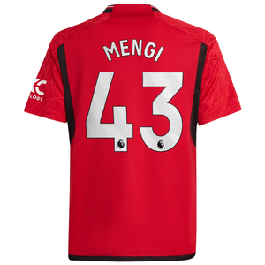 adidas Youth Manchester United Teden Mengi Home Jersey 23/24 (Team College Red)