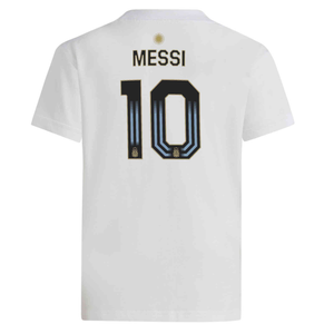 adidas Youth Argentina Lionel Messi T-Shirt 24/25 (White)