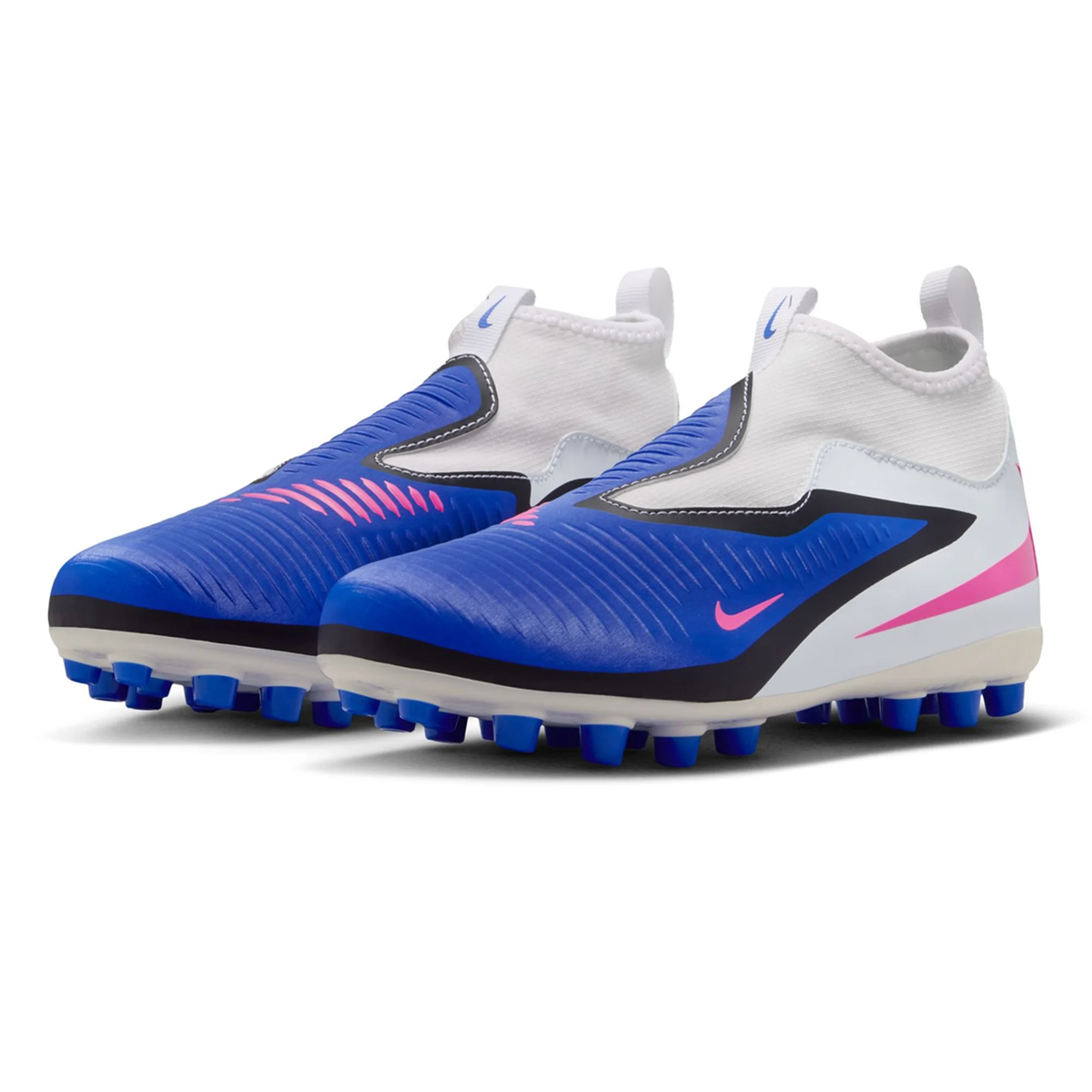 Nike Jr Phantom 6 High Academy FG/MG Soccer Cleats (Racer Blue/White)