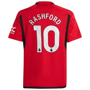 adidas Youth Manchester United Marcus Rashford Home Jersey 23/24 (Team College Red)