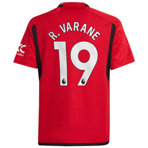 adidas Youth Manchester United Raphaël Varane Home Jersey 23/24 (Team College Red)