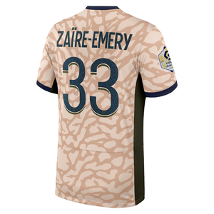 Nike Paris Saint-Germain Zaire-Emery Fourth Jersey w/ Ligue 1 Champion Patch 23/24 (Hemp/Obsidian/Sequoia)