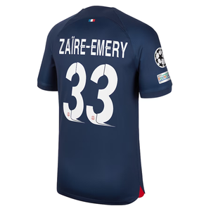 Nike Paris Saint-Germain Warren Zaïre-Emery Home Jersey w/ Champions League Patches 23/24 (Midnight Navy)