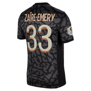 Nike Paris Saint-Germain Zaire-Emery Third Jersey w/ Ligue 1 Patch 23/24 (Anthracite/Black/Stone)
