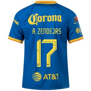 Nike Club America Alejandro Zendejas Away Jersey 23/24 w/ Liga MX Patch (Blue Jay/Tour Yellow/Habanero Red)