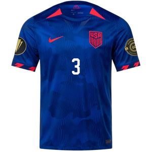 Nike Mens United States Zimmerman Away Jersey w/ Gold Cup Patches 23/24 (Hyper Royal/Loyal Blue)
