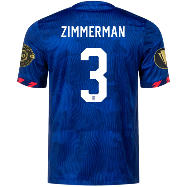 Nike Mens United States Zimmerman Away Jersey w/ Gold Cup Patches 23/2