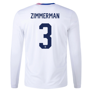 Nike United States Walker Zimmerman Long Sleeve Home Jersey 24/25 (White)