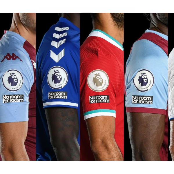 Conjunto de parches de la Premier League inglesa + Sin espacio para el racismo