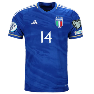 adidas Italy FEDERICO CHIESA Home Jersey w/ Euro Champion + Euro Qualifer Patches 22/23 (Blue)