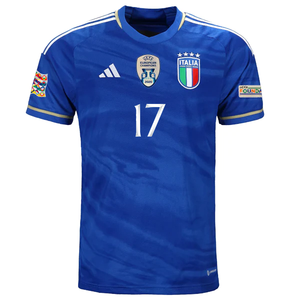 adidas Italy Ciro Immobile Home Jersey w/ Euro Champion + Nations League Patches 22/23 (Blue)