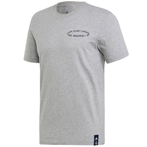 adidas Men's Real Madrid Street Graphic T Shirt (Medium Grey Heather) | Soccer Wearhouse