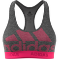Sujetador deportivo adidas Alphaskin para mujer (gris oscuro/magenta real)