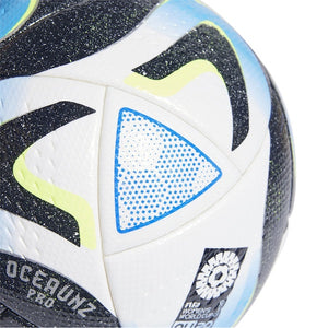Balón oficial adidas OCEANUZ World Cup Pro para mujer 2023 (blanco/azul marino universitario/azul intenso)