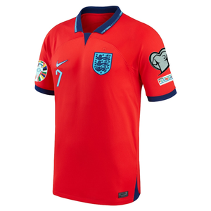 Nike England Jack Grealish Away Jersey 22/23 w/ Euro Qualifier Patches (Challenge Red/Blue Void)