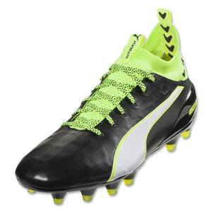 Puma Men's evoTouch 1 FG Firm Ground Soccer Cleats (Black/White/Safety Yellow) | Soccer Wearhouse