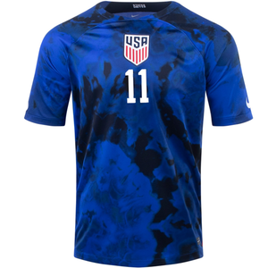 Camiseta Nike Estados Unidos Brenden Aaronson Visitante 22/23 (Azul brillante/Blanco)