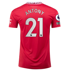 adidas Manchester United Antony Home Jersey w/ EPL + No Room For Racism 22/23 (Real Red)