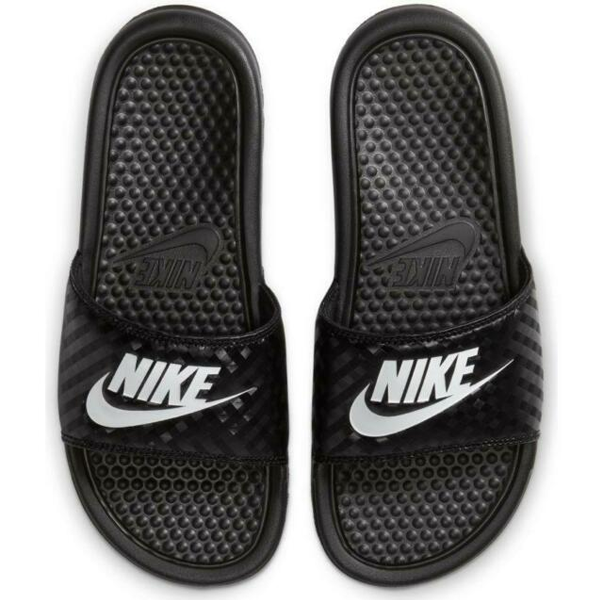 Black Nike Benassi Soccer Sandals - Nike Soccer Slides