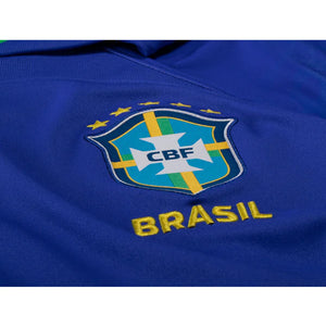 Nike Brazil Richarlison Away Jersey 22/23 w/ World Cup 2022 Patches (Paramount Blue/Green Spark)