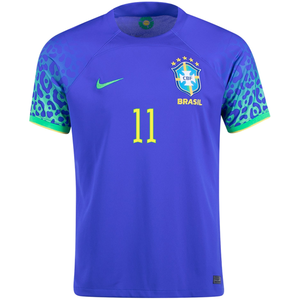 Nike Brazil Phillipe Coutinho Away Jersey 22/23 (Paramount Blue/Green Spark)