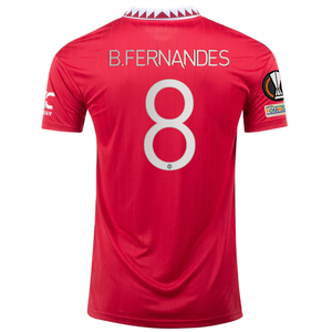 adidas Manchester United Bruno Fernandes Home Jersey w/ Europa League Patches 22/23 (Real Red)