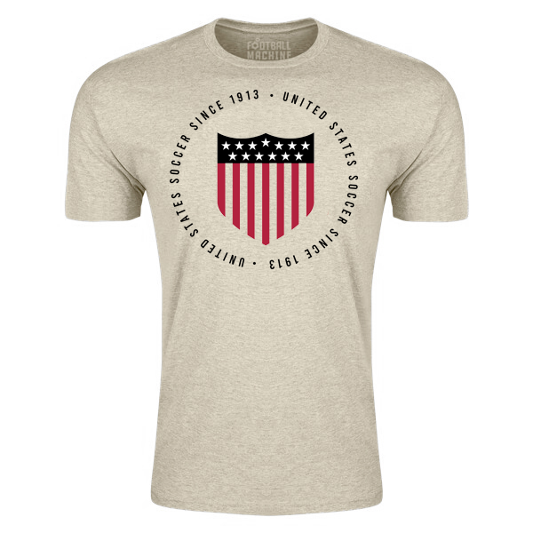 Playera del Centenario de los Estados Unidos de Football Machine (Heather Oatmeal)