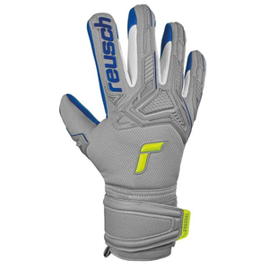 Reusch Attrakt Freegel Silver Finger Support Goalkeeper Gloves (Vapor Grey/Deep Blue)