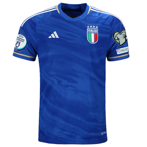 adidas Italy Home Jersey w/ Euro Champion + Euro Qualifer Patches 22/23 (Blue)