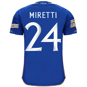 adidas Italy Fabio Miretti Home Jersey w/ Euro Champion + Nations League Patches 22/23 (Blue)
