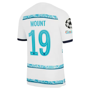 Nike Chelsea Mason Mount Away Jersey w/ Champions League + Club World Cup Patches 22/23 (White/College Navy)