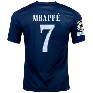 Nike Paris Saint-Germain Kylian Mbappe Home Jersey w/ Champions League Patches 22/23 (Midnight Navy/White)