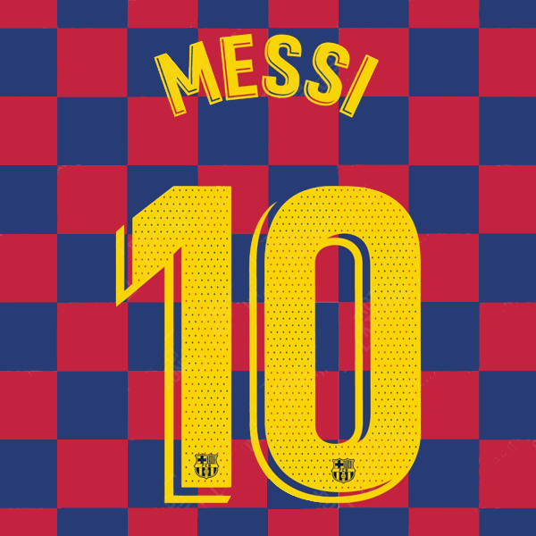 Barcelona Lionel Messi Home 19/20 Nameset (Marina) - Soccer Wearhouse